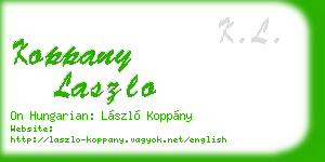 koppany laszlo business card